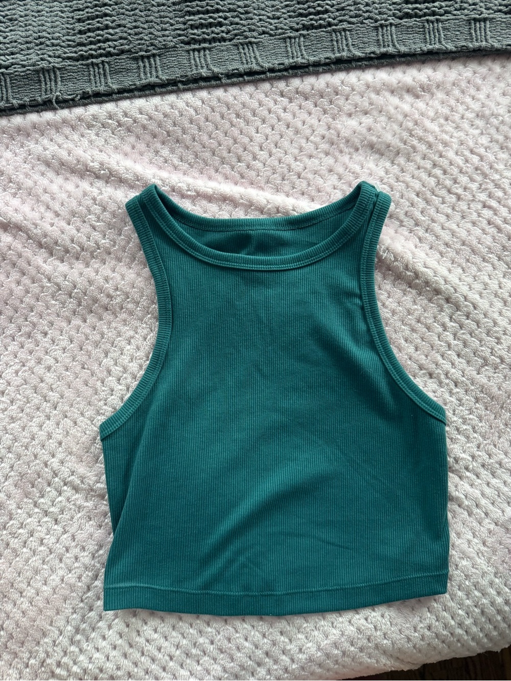 wild fable Teal Ribbed Crop Tank - Deep Teal
